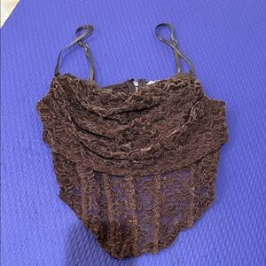 Brown Lace Top